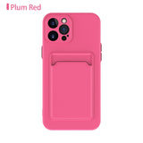 Soft Silicone Shockproof Card Slot Holder Case For iPhone 13 12 Series