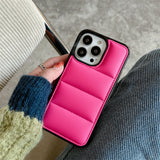 Fashion Solid Color Down Jacket Soft Silicone Phone Case For iPhone 13 12 11 Series