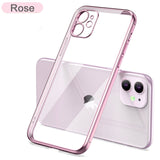 Luxury Classic Plating Frame Transparent Silicone Phone Case for iPhone 13 12 11 Series