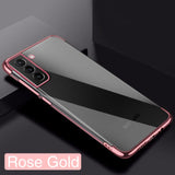 Luxury Plating Square Frame Silicone Transparent Case For Samsung S21 S20 Note 20 Series