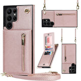 Leather Crossbody Card Wallet Case For Samsung Galaxy S23 S22 S21 series