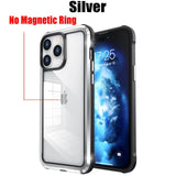 HD Transparent Stainless Steel TPU PC Case for iPhone 14 series