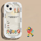 Transparent Colorful Little Monster Fall Resistant Soft Case For iPhone 14 13 12 series