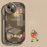 Transparent Colorful Little Monster Fall Resistant Soft Case For iPhone 14 13 12 series