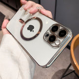 Luxury Plating Clear MagSafe Wireless Charge Case for iPhone 14 13 12 series