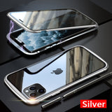 Tempered Glass Full Cover Magnetic Protective Flip Phone Case For iPhone 12 Series
