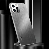 Stainless Frame Brushed Acrylic Shockproof Armor Case For iPhone 13 12 Series