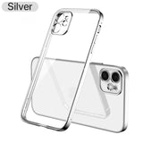 Luxury Classic Plating Frame Transparent Silicone Phone Case for iPhone 13 12 11 Series