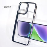 Luxury Minimalism Metal Lens Frame TPU Case For iPhone 15 14 series