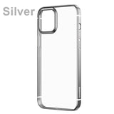 Transparent Plating Thin Soft TPU Back Cover Clear Phone Case For iPhone 12 Pro Max