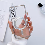 Magsafe Magnetic Wireless Charging Transparent Soft Case for Samsung S23 S22 S21 Ultra Plus