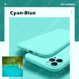 Square Liquid Silicone Full Protection Case For iPhone 12 11 Series