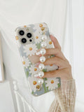 iPhone 12 Pro Max Case With Flower Print (Perl band Optional)