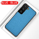 Fabric Cloth Slim Soft TPU Bumper Protective Back Cover Case For Samsung Galaxy S21 S20 Note 20 Series