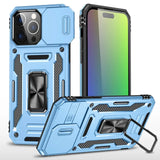 Slide Camera Protection Ring KickStand Armor Case For iPhone 15 14 13 12 series