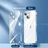 Electroplate Lens Protection Transparent Case For iPhone 15 14 13 Series
