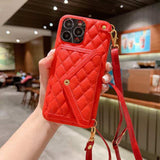 Leather Crossbody Bag Case For iPhone 14 13 12 series