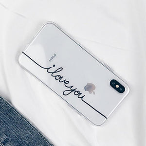 Letter Print Lovers Phone Case For iphone X 6S 6 7 8 Plus