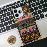 Bohemian Ethnic Style Pattern Geometric Flower Square Case For iPhone 14 13 12 series