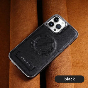 Luxury Leather Magnetic Wireless Charging Folding Bracket Shockproof Soft Case For iPhone 15 14 13 12 series