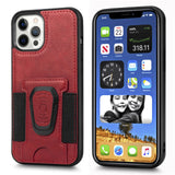 Magnetic PU Leather Card Slot Ring Phone Case For iPhone 12 11 Series
