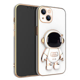 Plating 3D Astronaut Stand Holder Camera Protection Case for iPhone 13 12 11 Series