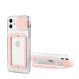 New Transparent Stand Holder Camera Protector Phone Case For iPhone 13 12 11 Series