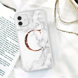 Initial Letter A Z Crown Soft Matte Marble Phone Case For iPhone 12 11 Series