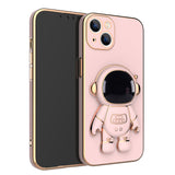 Plating 3D Astronaut Stand Holder Camera Protection Case for iPhone 13 12 11 Series