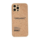 Japanese Wood Grain Label Soft Cork Fiber Cooling Case For iPhone 13 12 Series