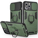 Slide Armor Shockproof Magnetic Ring Holder Back Case For iPhone 13 12 11 series