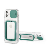 New Transparent Stand Holder Camera Protector Phone Case For iPhone 13 12 11 Series