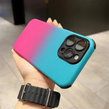 Gradient Color Matte Soft Silicone Case For iPhone 15 14 13 12 series