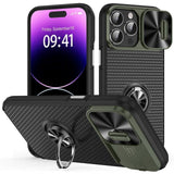 Shockproof Armor Magnetic Case With Slide Camera Protection and Ring Holder For iPhone 14 13 12 series