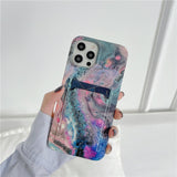 Card Holder Marble Pretty Pattern Phone Case For iPhone 12 11 XS Series