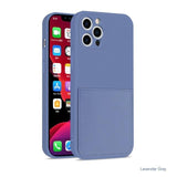 Silicone Phone Case with Card Holder Wallet Soft Coverfor iPhone 12 11 Pro Max