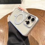 Matte Glossy Color Magnetic Wireless Magnet RingTransparent Armor Hard Case for iPhone 15 14 13 series
