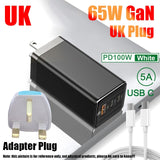 65W GaN Charger Quick Charge QC4.0 QC PD3.0 PD USB C Type C Fast Charger For Xiaomi Redmi Note 10 Macbook
