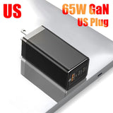65W GaN Charger Quick Charge QC4.0 QC PD3.0 PD USB C Type C Fast Charger For Xiaomi Redmi Note 10 Macbook