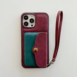 Luxury Wallet Strap Leather Case for iPhone 13 12 11 Pro Max Mini