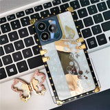 Mirror 3D Butterfly Flower Plating Soft Square Case For iPhone 14 13 12 series