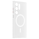 Corrugated Pattern Non-Slip Bumper Magnetic Wireless Charge Matte Case For Samsung Galaxy S24 series