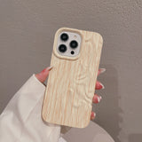 Wooden Grain Texture Solid Color Shockproof Soft Case For iPhone 14 13 12 series