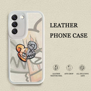 Unique Icon Leather Texture Soft TPU Case For Samsung Galaxy S23 S22 series