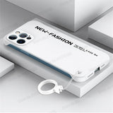 Ultra thin Frameless Matte PC Ring Holder Shockproof Phone Case For iPhone 12 Series