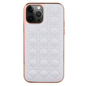 Plated Leather Embroidery Sewing Thread Case For iphone 13 12 11 Series