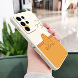 Cute Fat Orange Cat Liquid Silicone Case For Samsung Galaxy S23 S22 S21 series