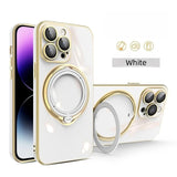 Luxury Plating Magsafe Bracket Magnetic Charge Ring Holder Case For iPhone 15 14 13 12 series