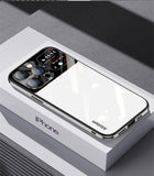 Luxury Glass Metal Lens Film Protection TPU Soft Case For iPhone 14 13 12 series