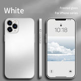 Original Square Frosted Tempered Glass Case For iPhone 13 12 11 Series